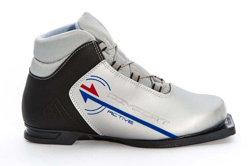 Ботинки  ACTIVE COMFORT (кожзам) Серебро-черный NN75  р46