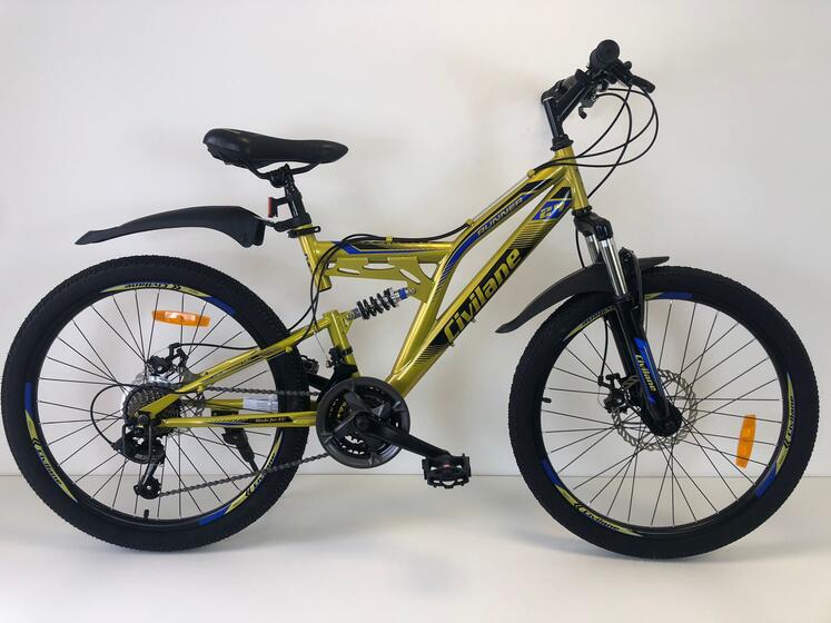 Велосипед 24" ТМ Civilane, RUNNER DISC, двух подв. рама16" YELLOW