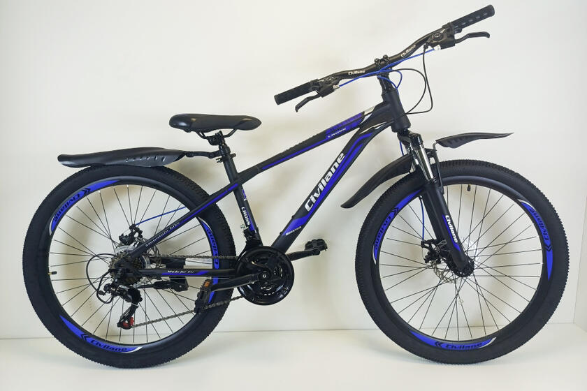 Велосипед 24"  ТМ Civilane, CROSS DISK,  рама 13" BLACK/BLUE (N)