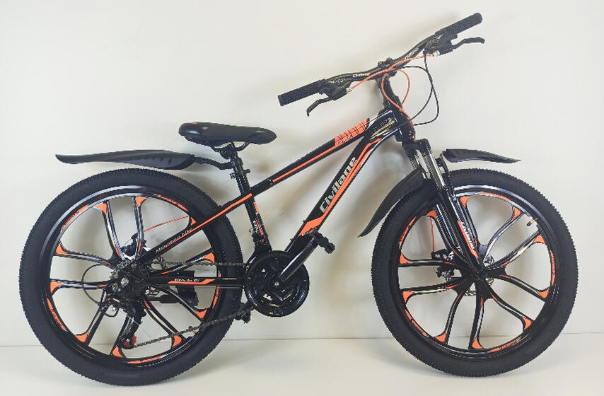 Велосипед 24" ТМ Civilane, FINE DISK ( литые диски),  рама  13" BLACK/ORANGE (N)