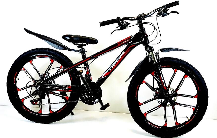 Велосипед 24" ТМ Civilane, FINE ( литые диски),  рама  13" BLACK/RED 