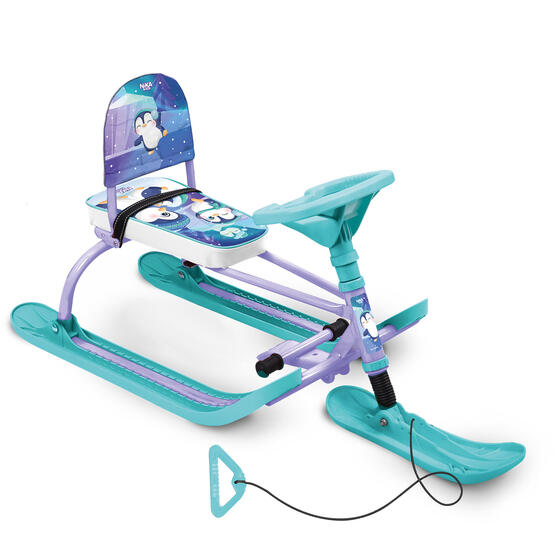 Снегокат TWINY 1+ мини (пингвинята) рама сиреневая со спинкой TW1+/П ( по 1шт)