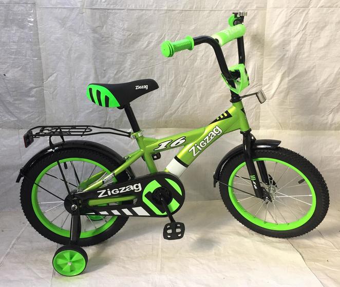 Велосипед двухколесный детский ТМ ZIGZAG, модель SNOKY, диаметр колеса 14", зелёный (043180)