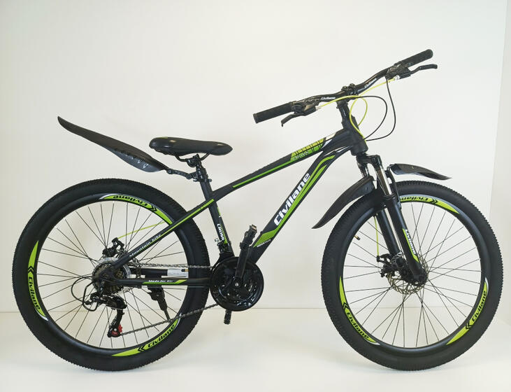 Велосипед 26"  ТМ Civilane, CROSS DISK ,  рама 15" BLACK/GREEN (N)