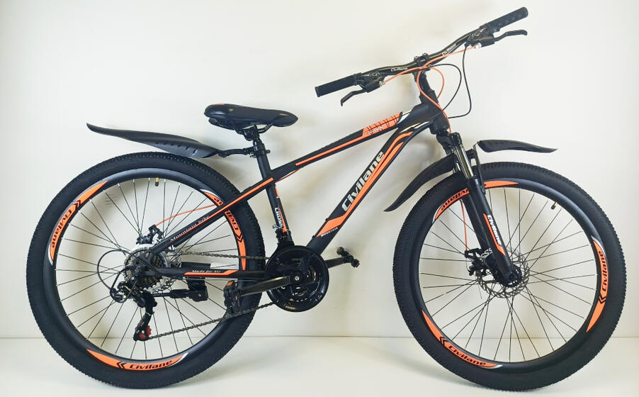 Велосипед 26"  ТМ Civilane, CROSS DISK ,  рама 15" BLACK/ORANGE (N)